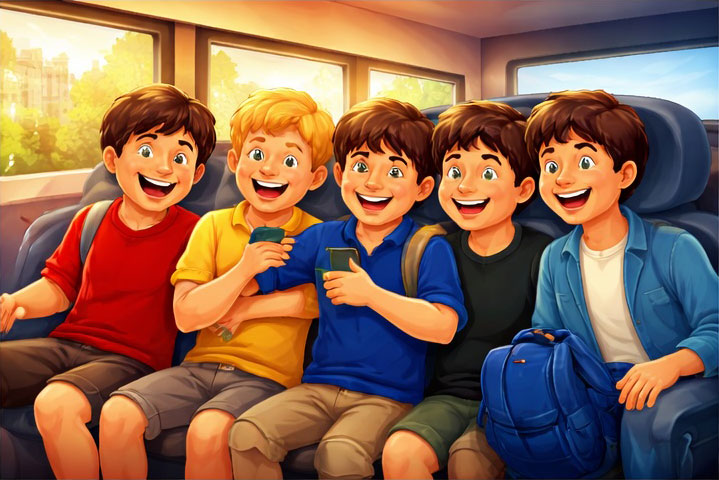 Zugfahrt mit den Jungs